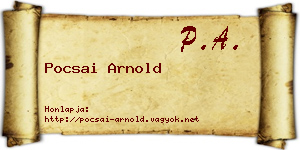 Pocsai Arnold névjegykártya