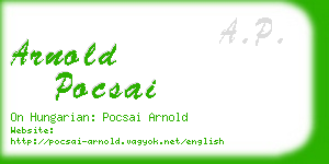 arnold pocsai business card